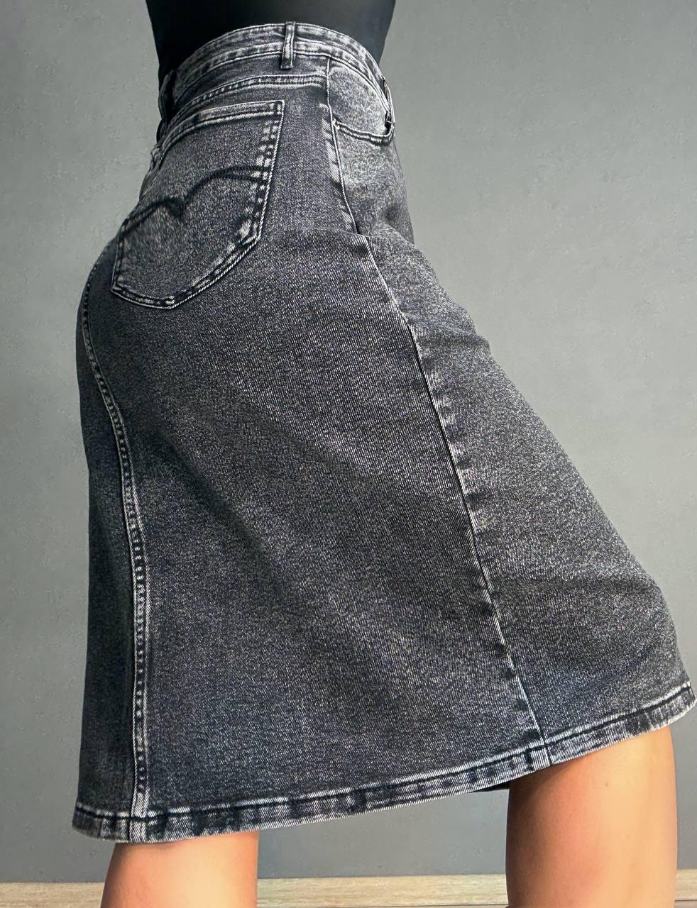 Юбка женская джинсовая Vanver 82050 прямая с разрезом средняя длина р. 32 Черный (4852) - фото 7 Юбка женская джинсовая Vanver 82050 прямая с разрезом средняя длина р. 32 Черный (4852) - фото 7