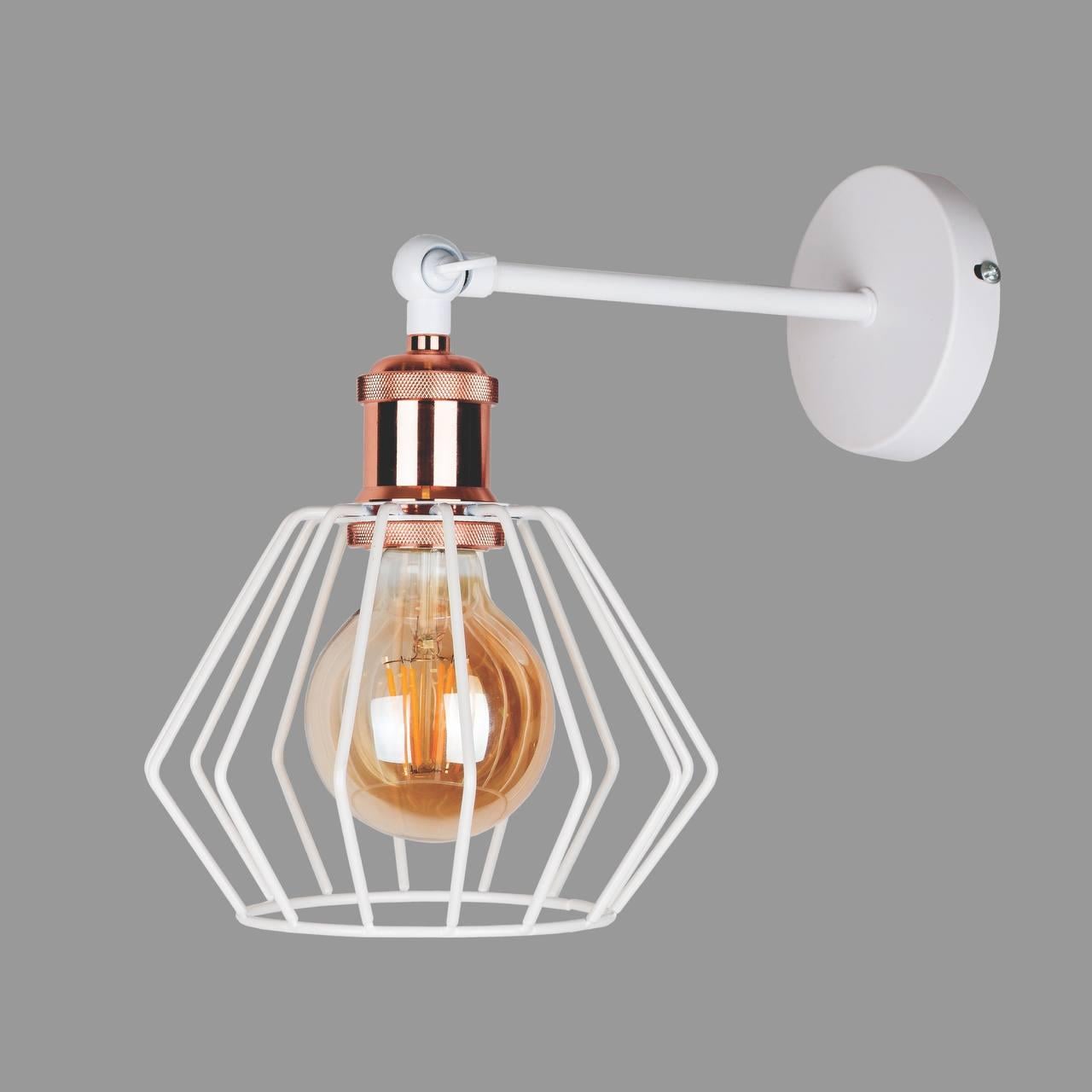 Бра з рожевим патроном Білий (56-WPR108F-1 WH+RG)
