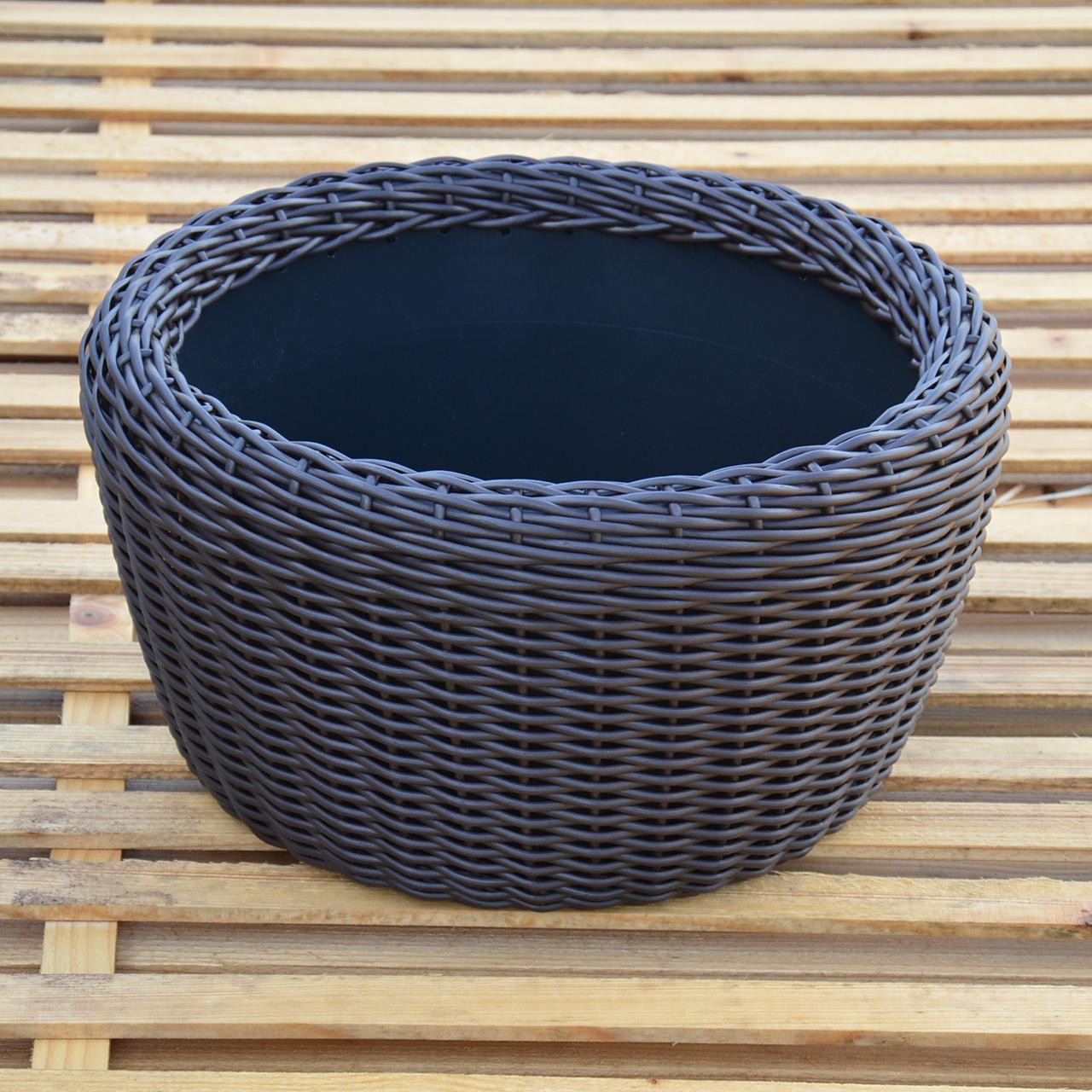 Кашпо велике для рослин та квітів з штучного ротангу/ручної роботи 45 л Венге (12343580) - фото 8 Кашпо велике для рослин та квітів з штучного ротангу/ручної роботи 45 л Венге (12343580) - фото 8