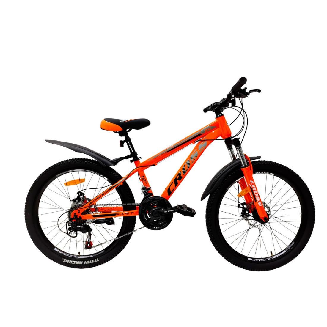 Велосипед Cross FAST 24" 12" Оранжевый/Серый (2437703843)
