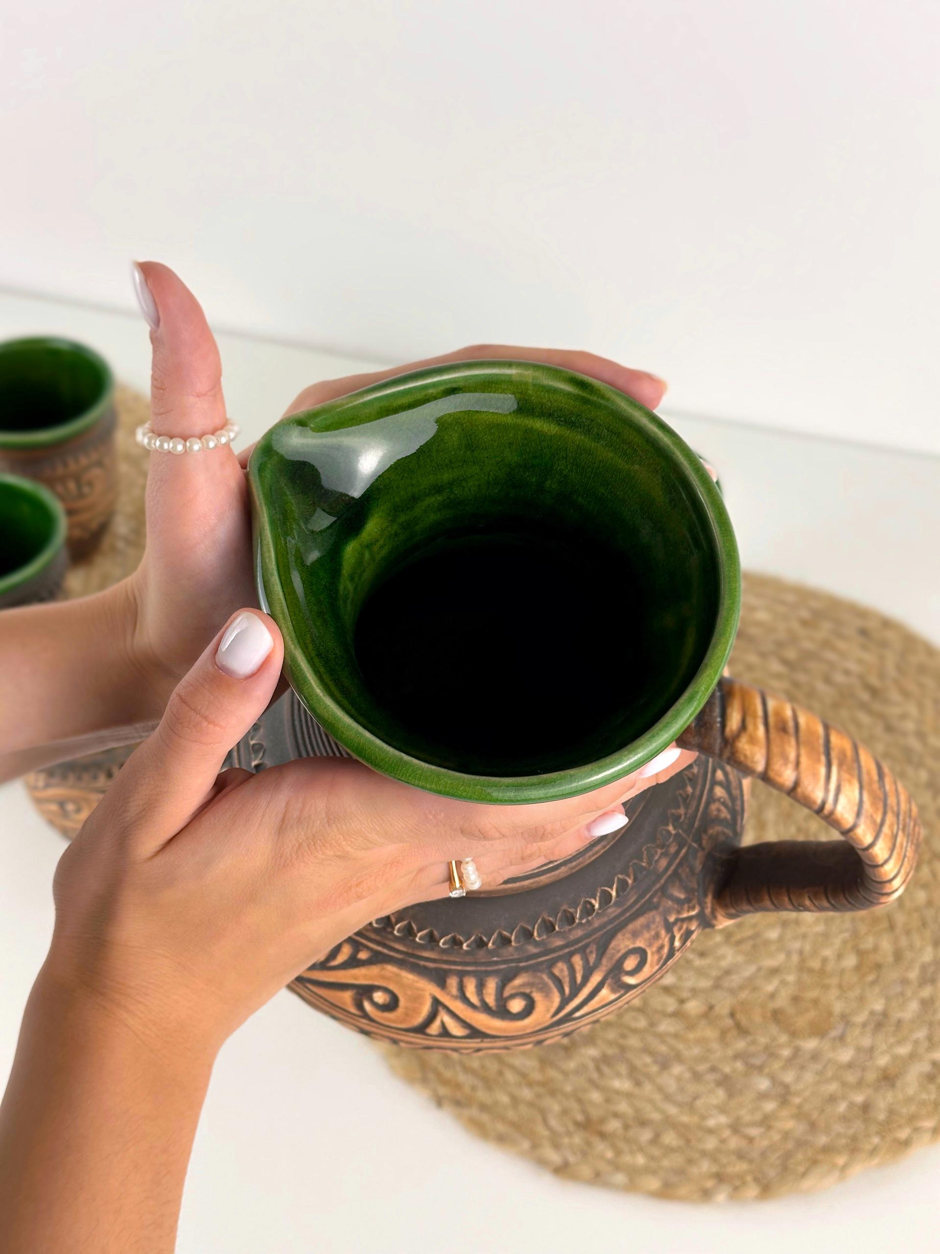 Набір глиняного посуду для напоїв Гражда на 6 чоловік Коричневий (17019-30) - фото 10 Набір глиняного посуду для напоїв Гражда на 6 чоловік Коричневий (17019-30) - фото 10