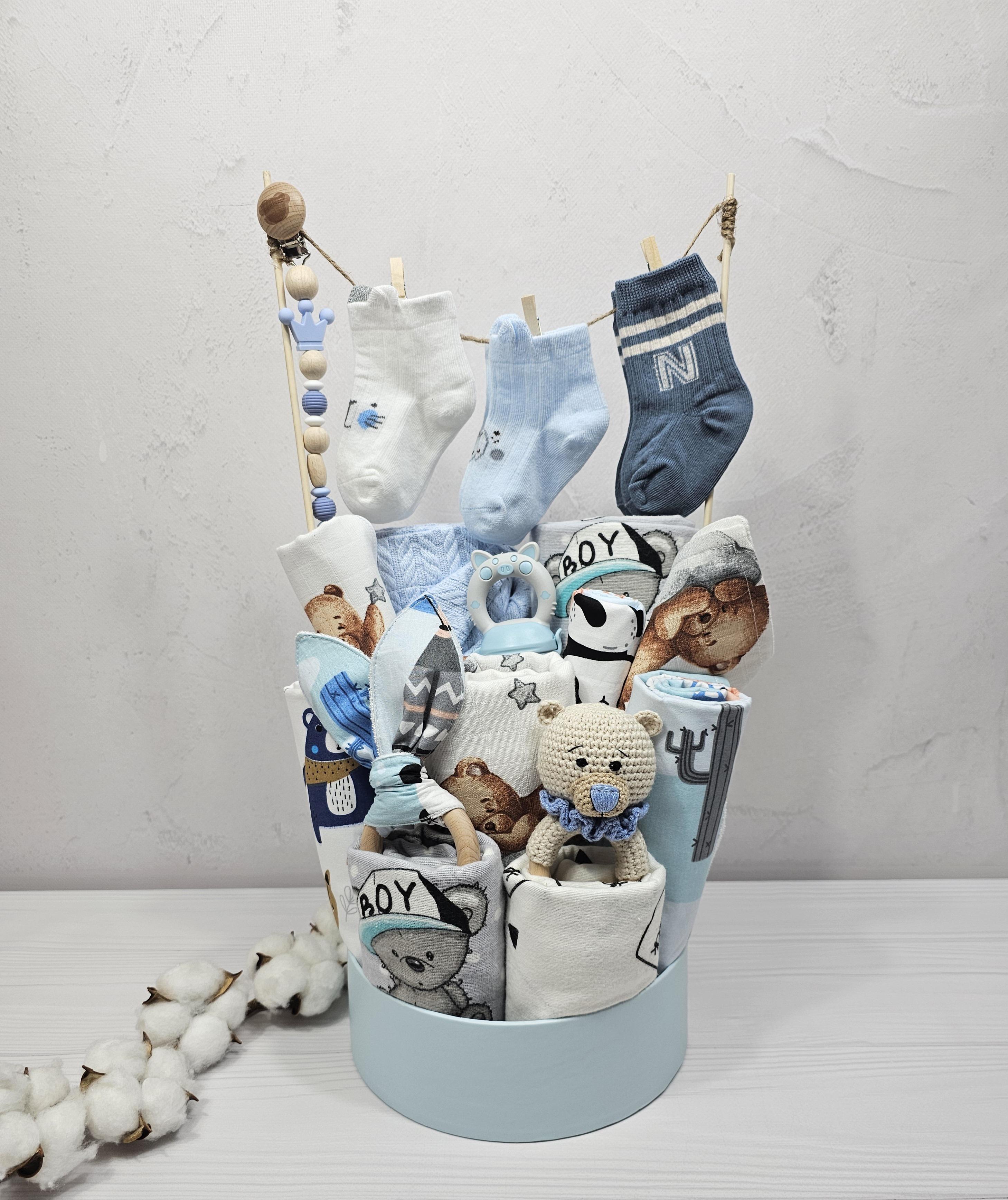 Букет из пеленок для младенцев A.L.Babybox Медвежонок (BU 19350616)