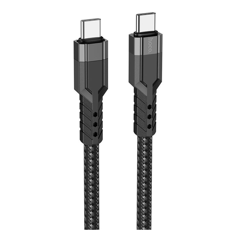 Кабель Hoco U110 Type-C to Type-C 60W 3A 1,2 м Nylon Aluminum Black (11315031)