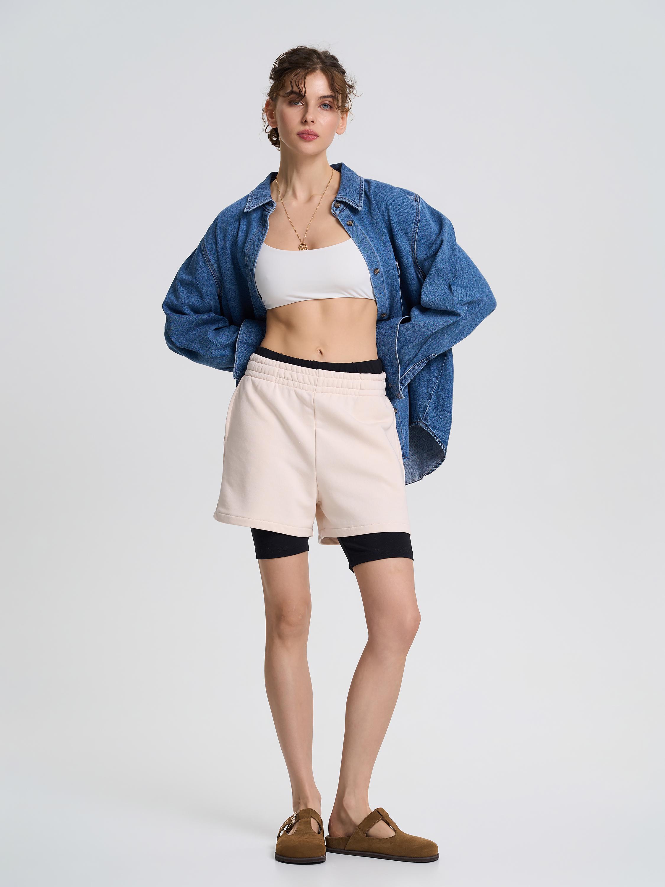 Шорты женские короткие ROZA 231112 M Бежевый (4824005716201) - фото 2 Шорты женские короткие ROZA 231112 M Бежевый (4824005716201) - фото 2