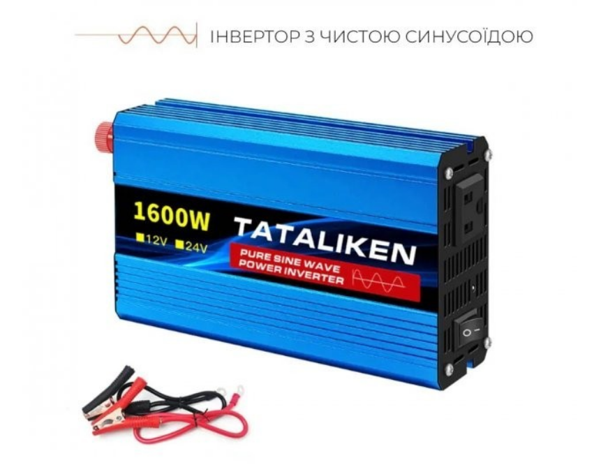 Преобразователь напряжения Tataliken 12-220V 1600W чистый синус подходит для Котла (2405252936) - фото 5