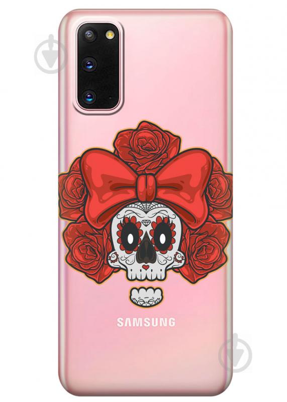 Прозрачный силиконовый чехол iSwag для Samsung Galaxy S20 Готический череп (M1053)