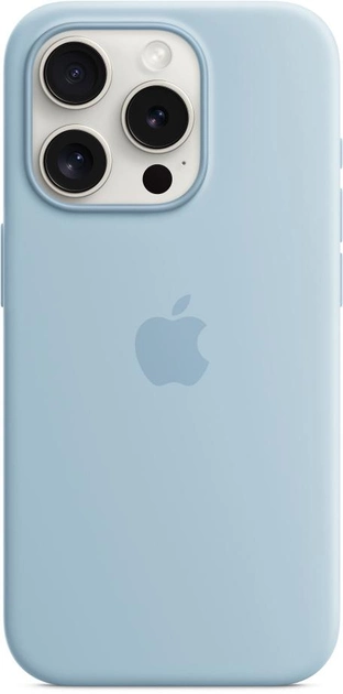 Чехол накладка Apple Silicone Case with MagSafe for iPhone 15 Pro Light Blue (HC)