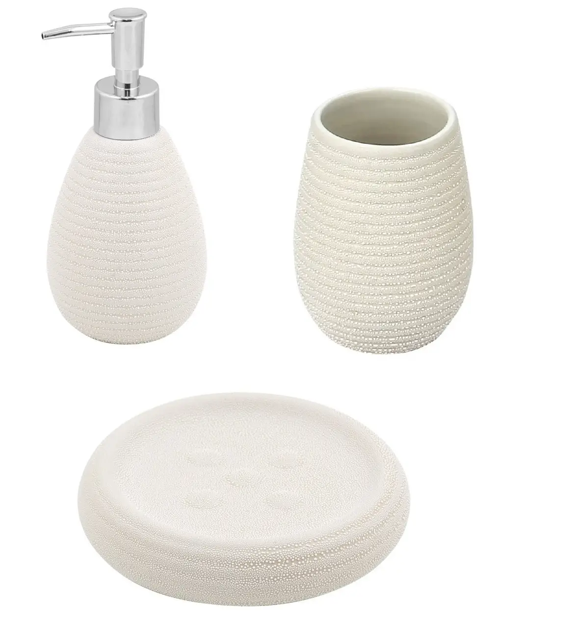 Набор аксессуаров для ванной комнаты Trento дозатор/стакан/мыльница 3 пр. (50005)