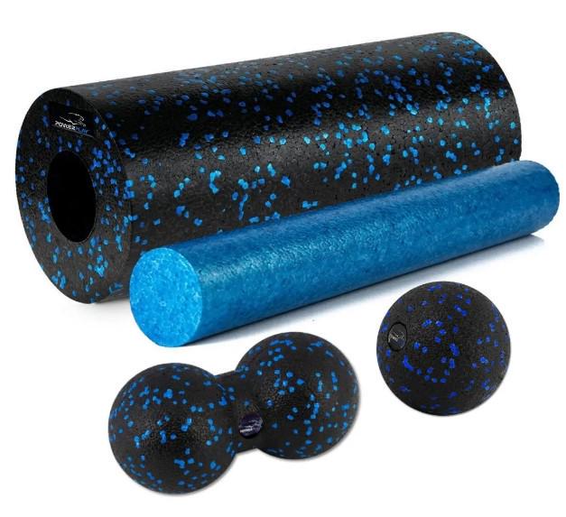 Массажный набор PowerPlay PP-4015 EPP Foam Roller Set 4в1 Черно-синий (60805)