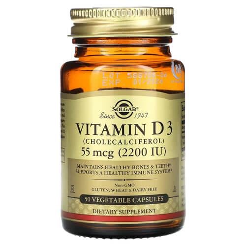 Витамин D Solgar Vitamin D3 55 mcg 2200 IU 50 растительных капс. (SOL-03316)