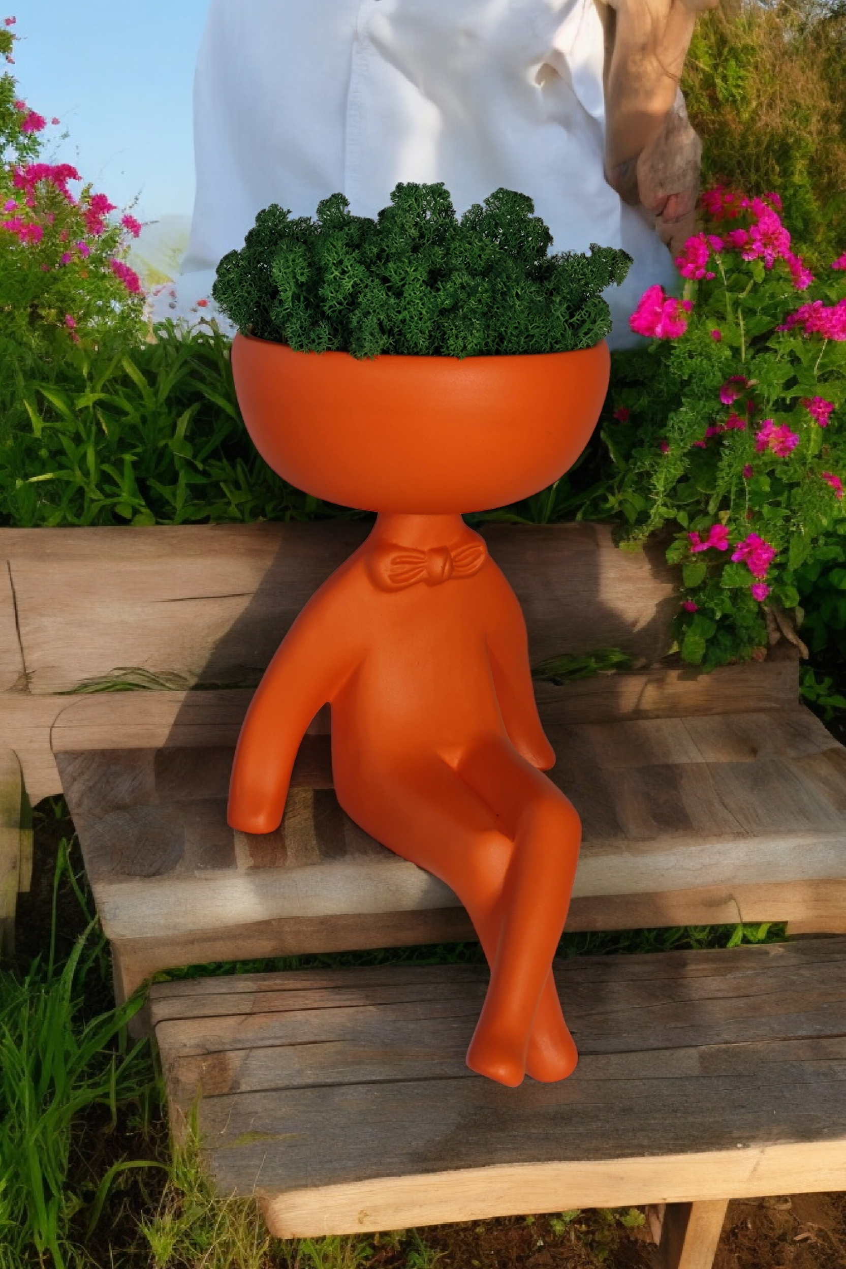 Кашпо-вазон KeramaTato Франт порошкове покриття з мохом 27х15 см 0,7 л Апельсин Помаранчевий (ФМАп27/15/0,7) - фото 2 Кашпо-вазон KeramaTato Франт порошкове покриття з мохом 27х15 см 0,7 л Апельсин Помаранчевий (ФМАп27/15/0,7) - фото 2