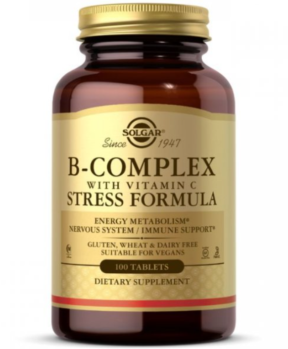 Комплекс витаминов групы B с витамином C Solgar B-Complex Stress Formula with Vitamin C 100 таблеток