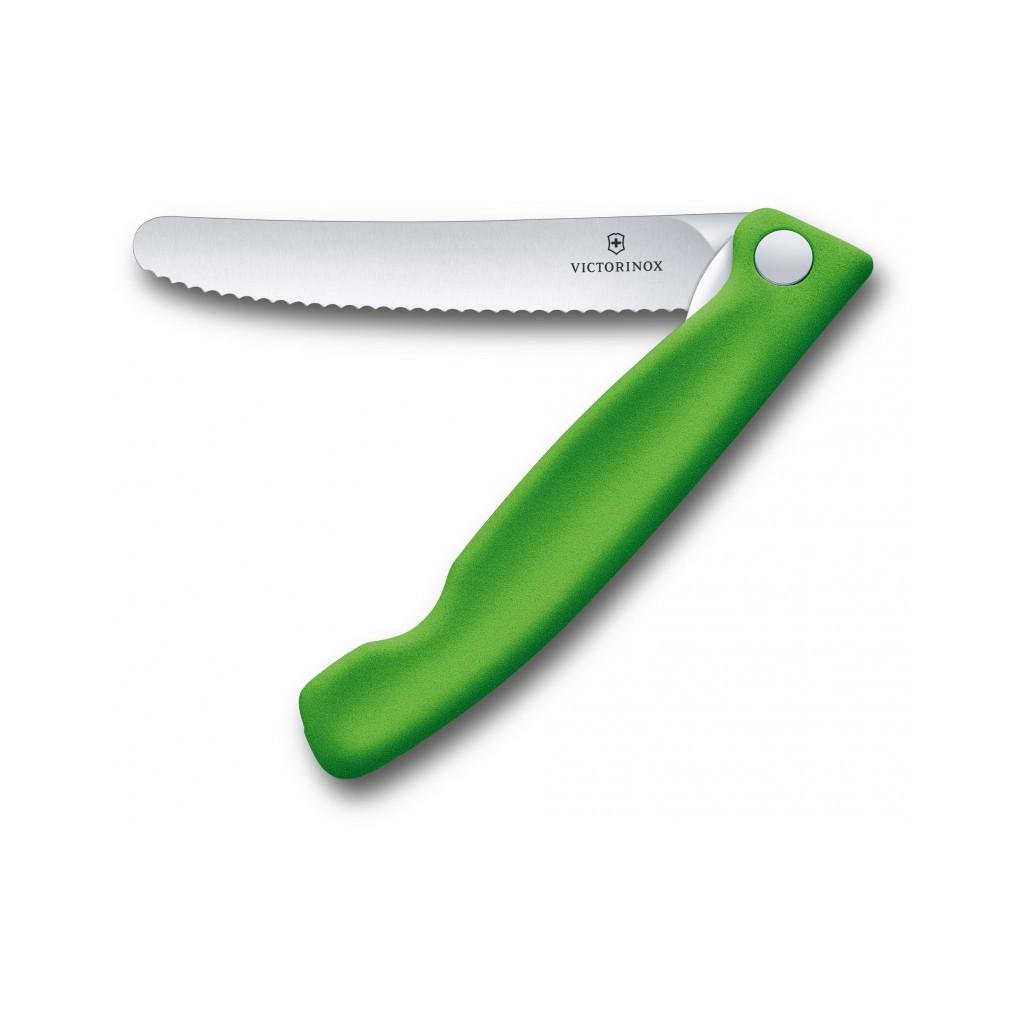 Кухонный нож Victorinox SwissClassic Foldable Paring 11 см Serrated Green (6.7836.F4B)