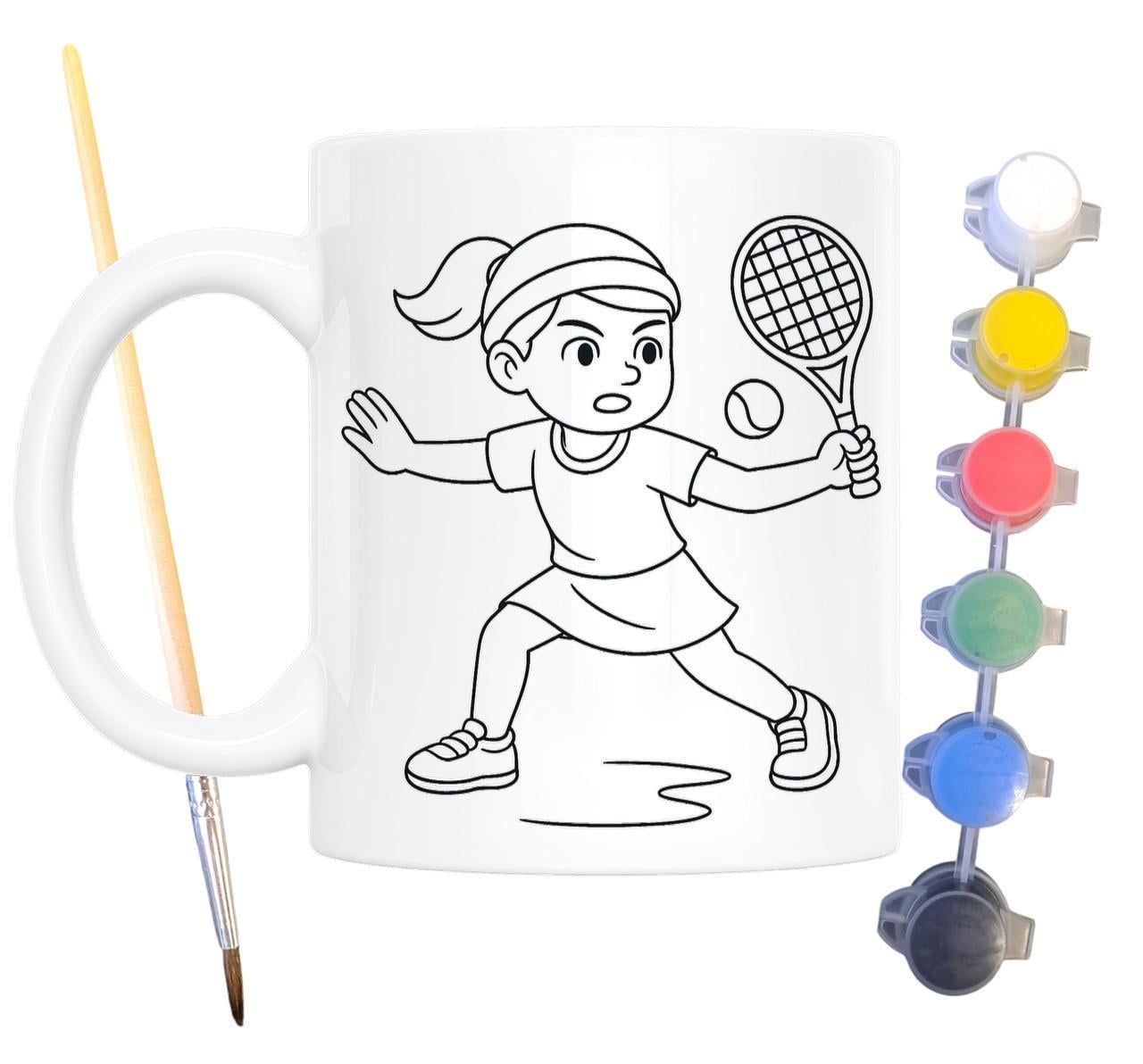 Набор для творчества кружка раскраска Теннис 330 мл Белый (КР0112)