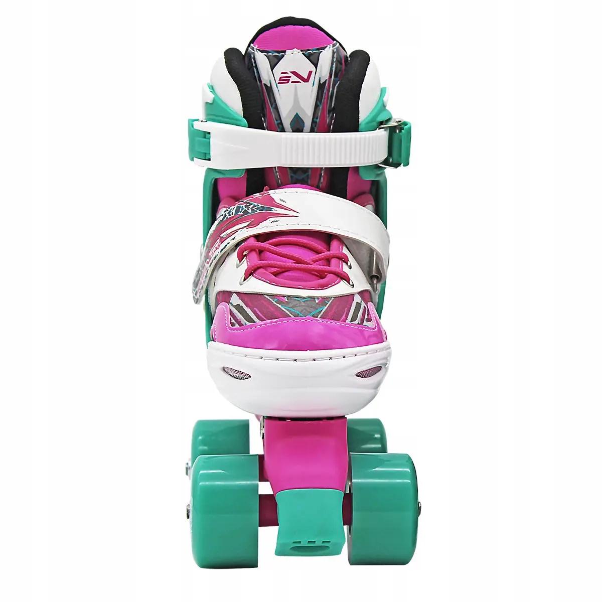 Роликовые коньки-квады SportVida SV-LG0039 р. 31-34 Pink/Green - фото 2