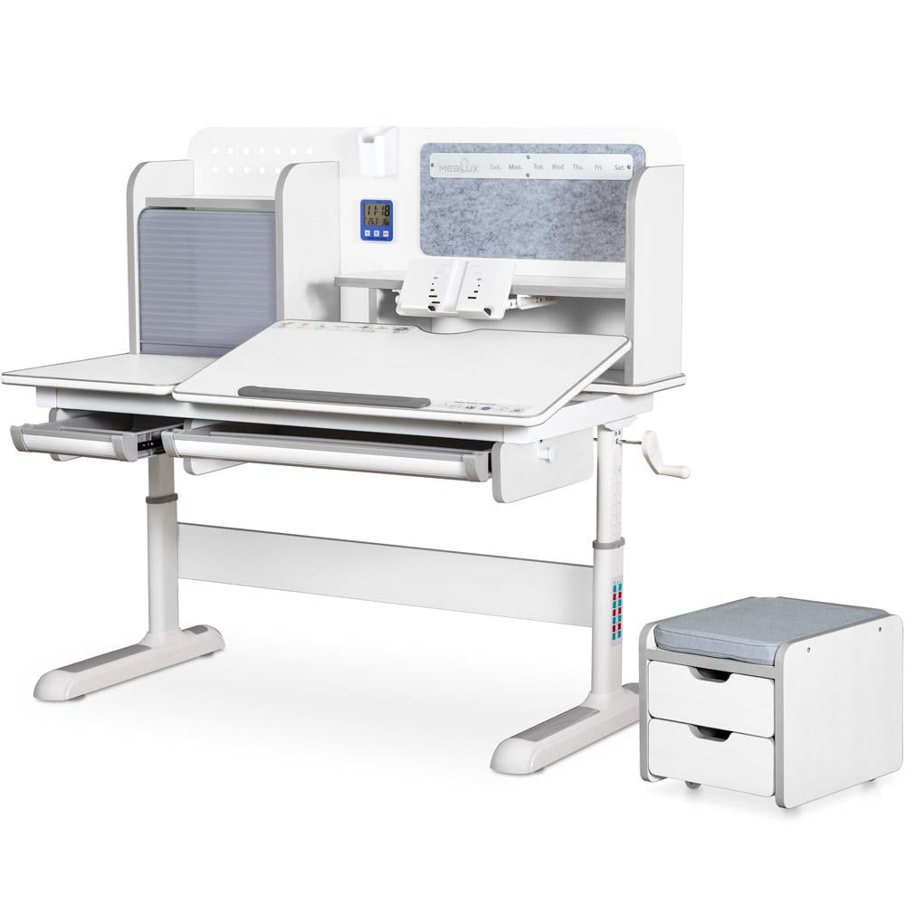 Парта трансформер шкільна ергономічна дитяча Mealux Winnipeg Multicolor Plus Білий/Сірий (BD-630 WG з тумбою) Парта трансформер шкільна ергономічна дитяча Mealux Winnipeg Multicolor Plus Білий/Сірий (BD-630 WG з тумбою)