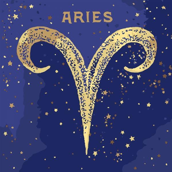 Набор для росписи по номерам Идейка Краска металлик Знак Зодиака Овен 50х50 см (КН9520-mt)