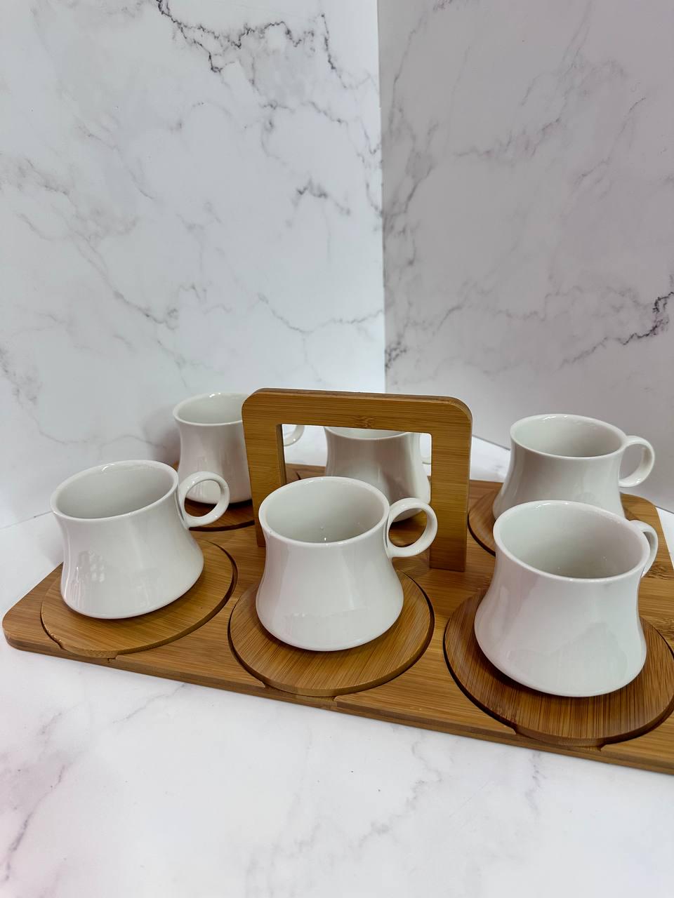 Набор чашек Lirmatur Bamboo керамика на бамбуковой подставке 250 мл 6 шт. (15984407)