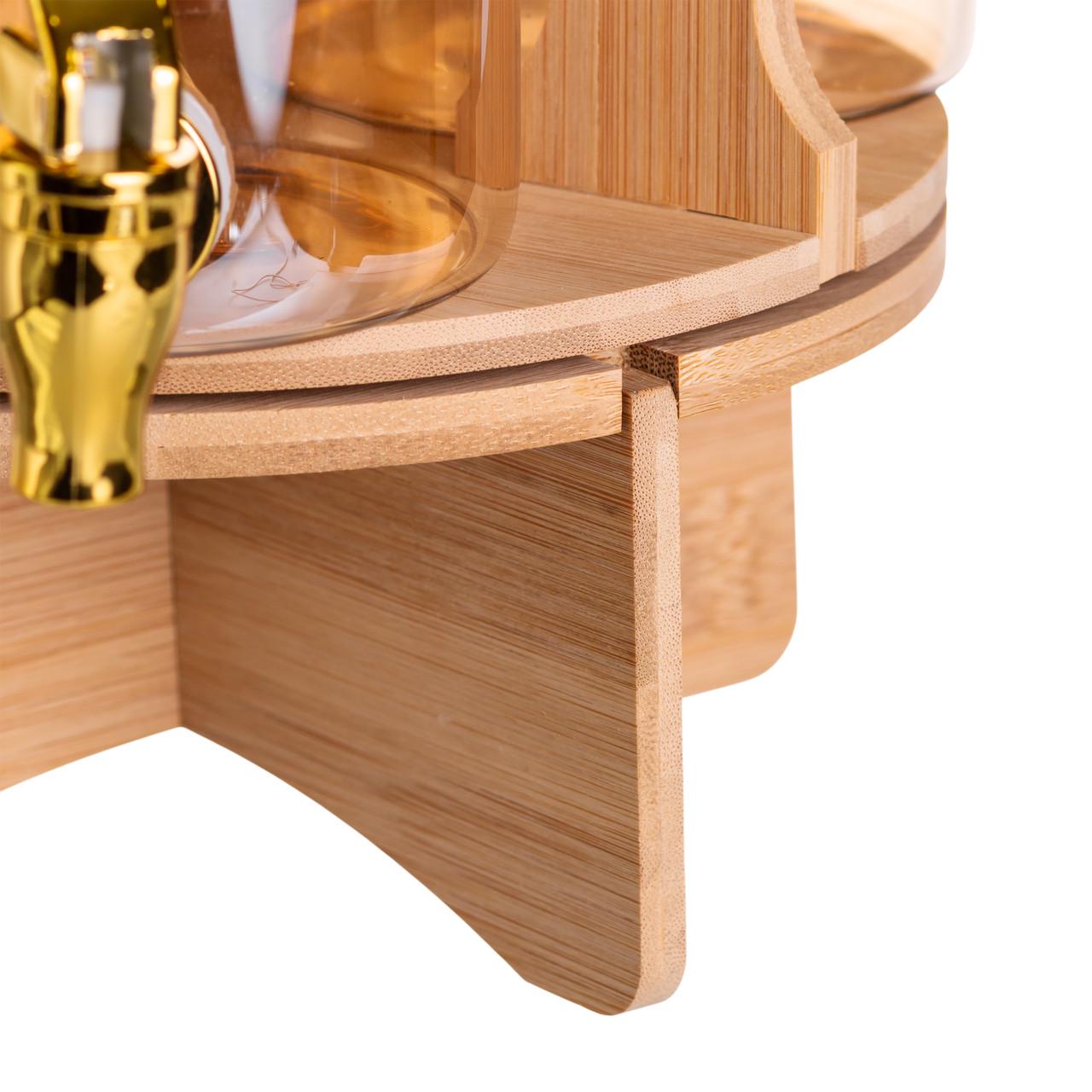 Диспенсер для напоїв потрійний на бамбуковій підставці 55 л (HP-34-28) - фото 5 Диспенсер для напоїв потрійний на бамбуковій підставці 55 л (HP-34-28) - фото 5