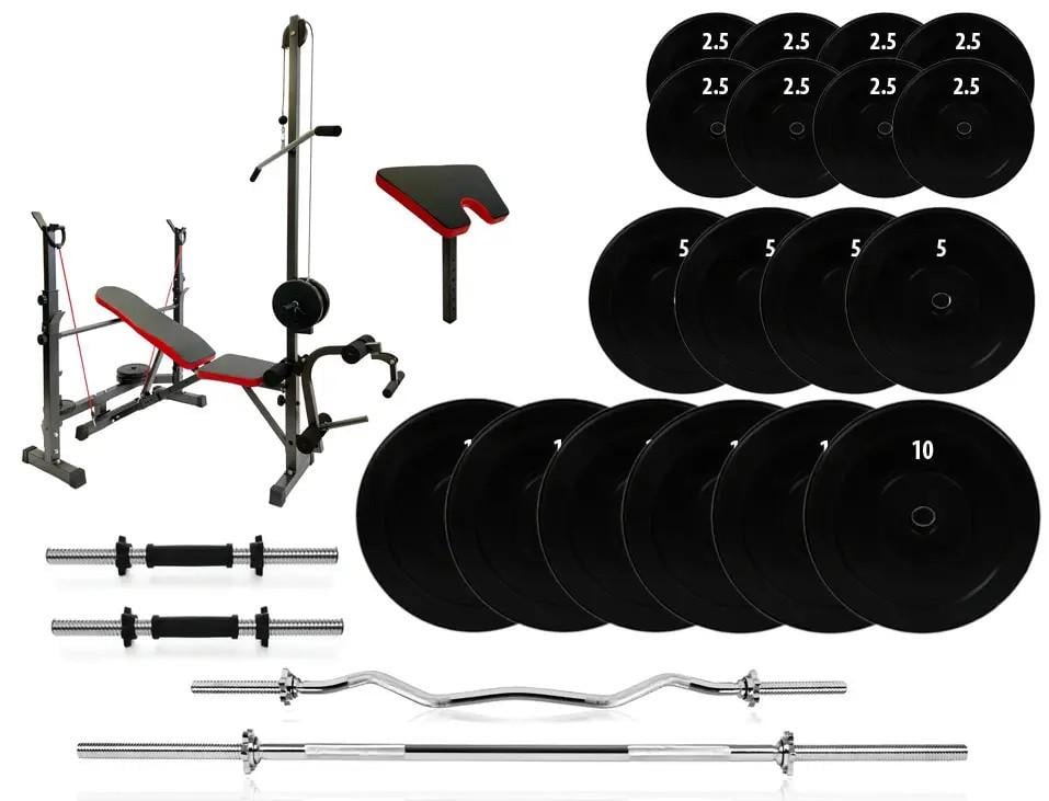 Набор скамейка L910/штанга и гантели 119 кг (13070)