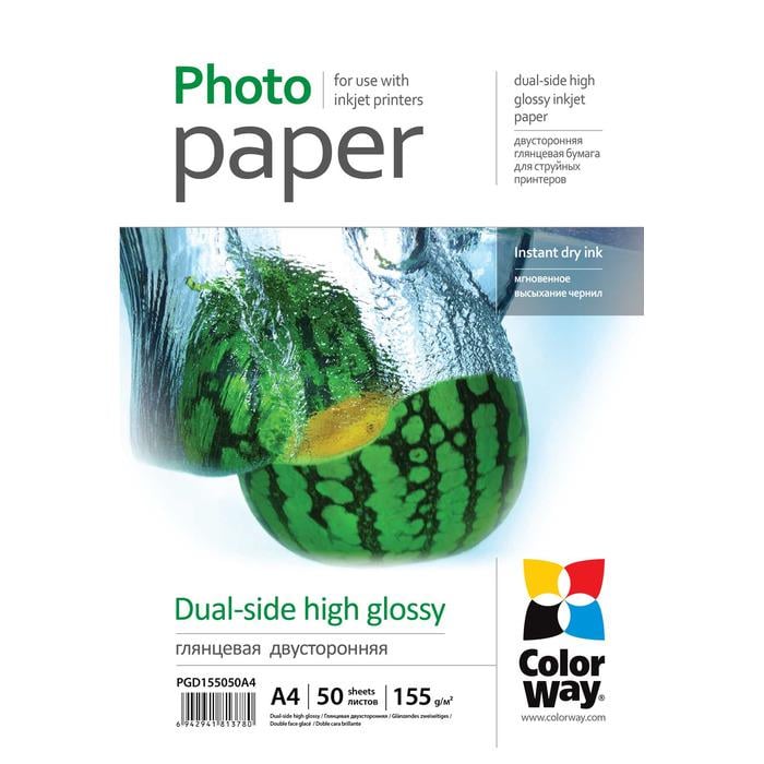 Бумага для печати ColorWay Dual-Side Glossy A4 155 г/м² 50 листов (618566)