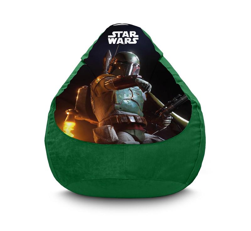 Кресло мешок iPuff Star Wars Boba Fett Флок XL 80x110 см Зеленый