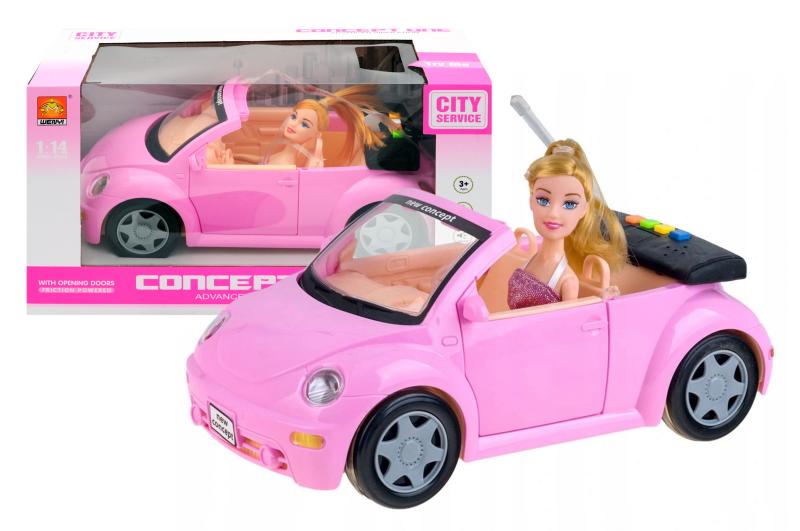 Лялька з машинкою WenYi City Service інерційна 33,5x17x19 см Рожевий (WY580A)