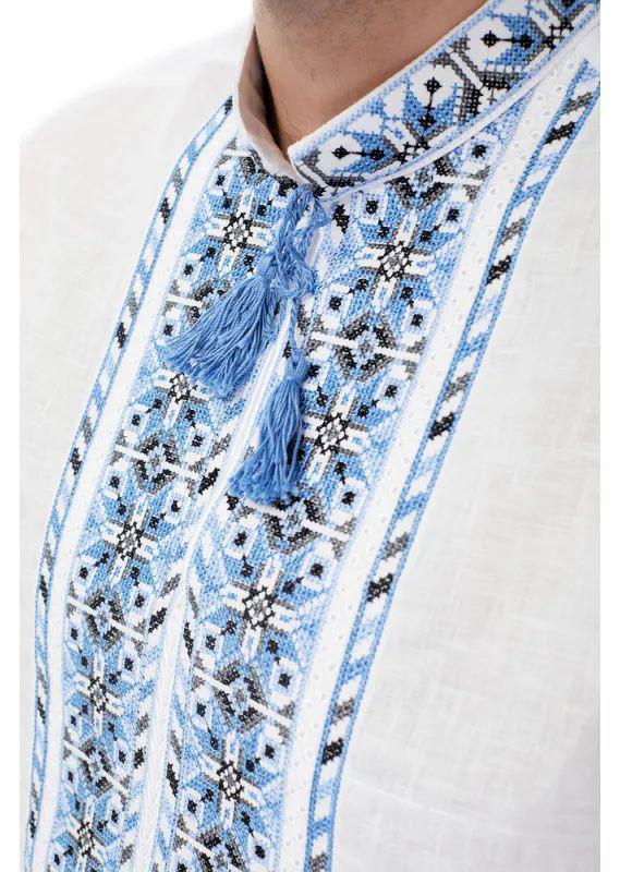 Вышиванка мужская р. 54 Белый (349) - фото 3