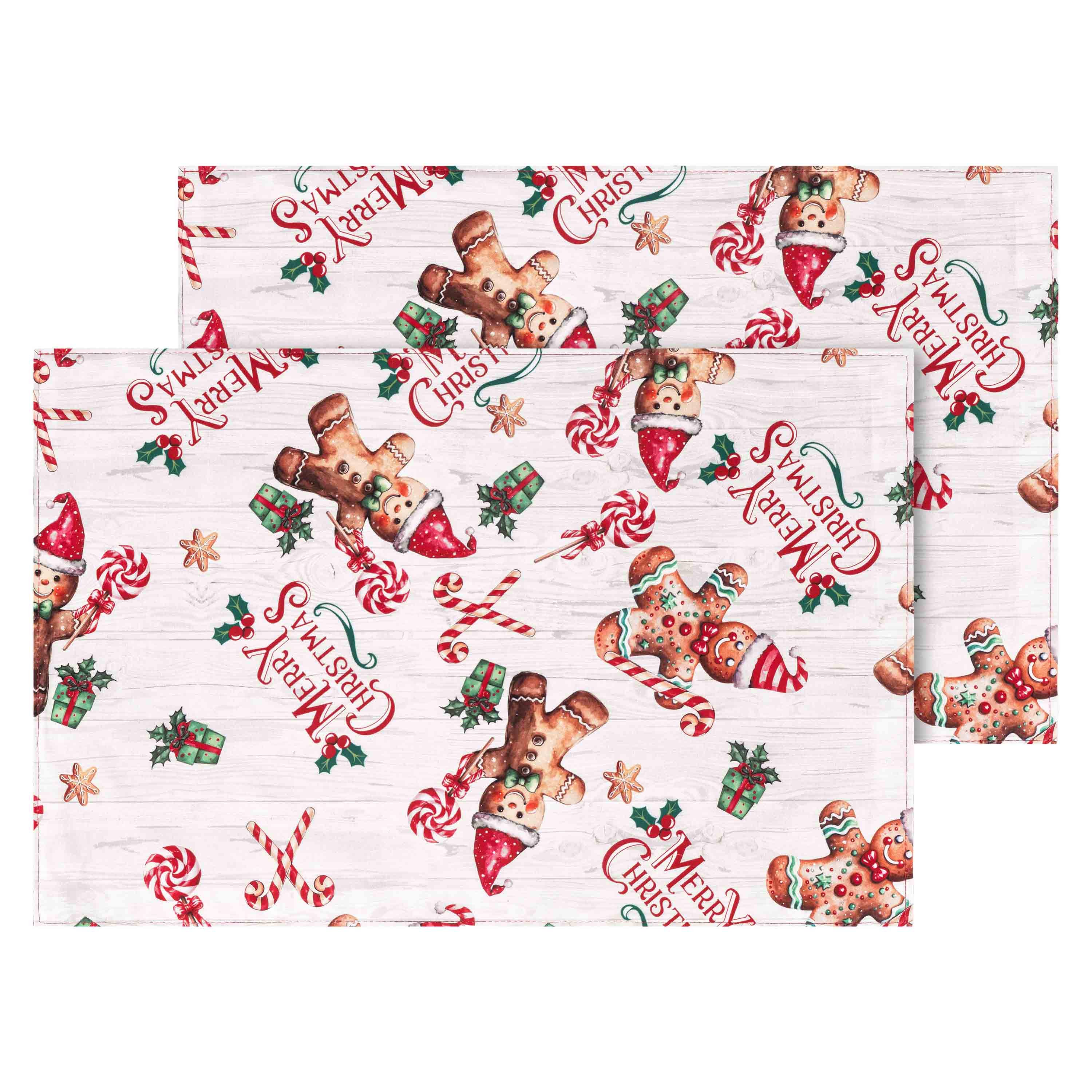 Набір сервірувальних серветок Ardesto Christmas Gingerbread 30x45 см 2 шт. Червоний (ART15HG)