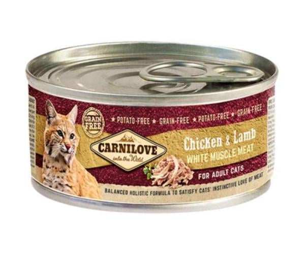 Корм вологий для дорослих кішок Carnilove Chicken&Lamb for Cats Курка та ягня 100 г - фото 1