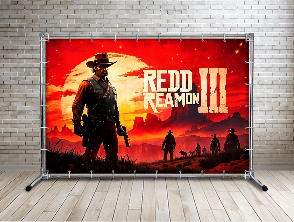 Банер для фотозони Ігрові Герої 23 Red-Dead 2х3 м (0067) - фото 2