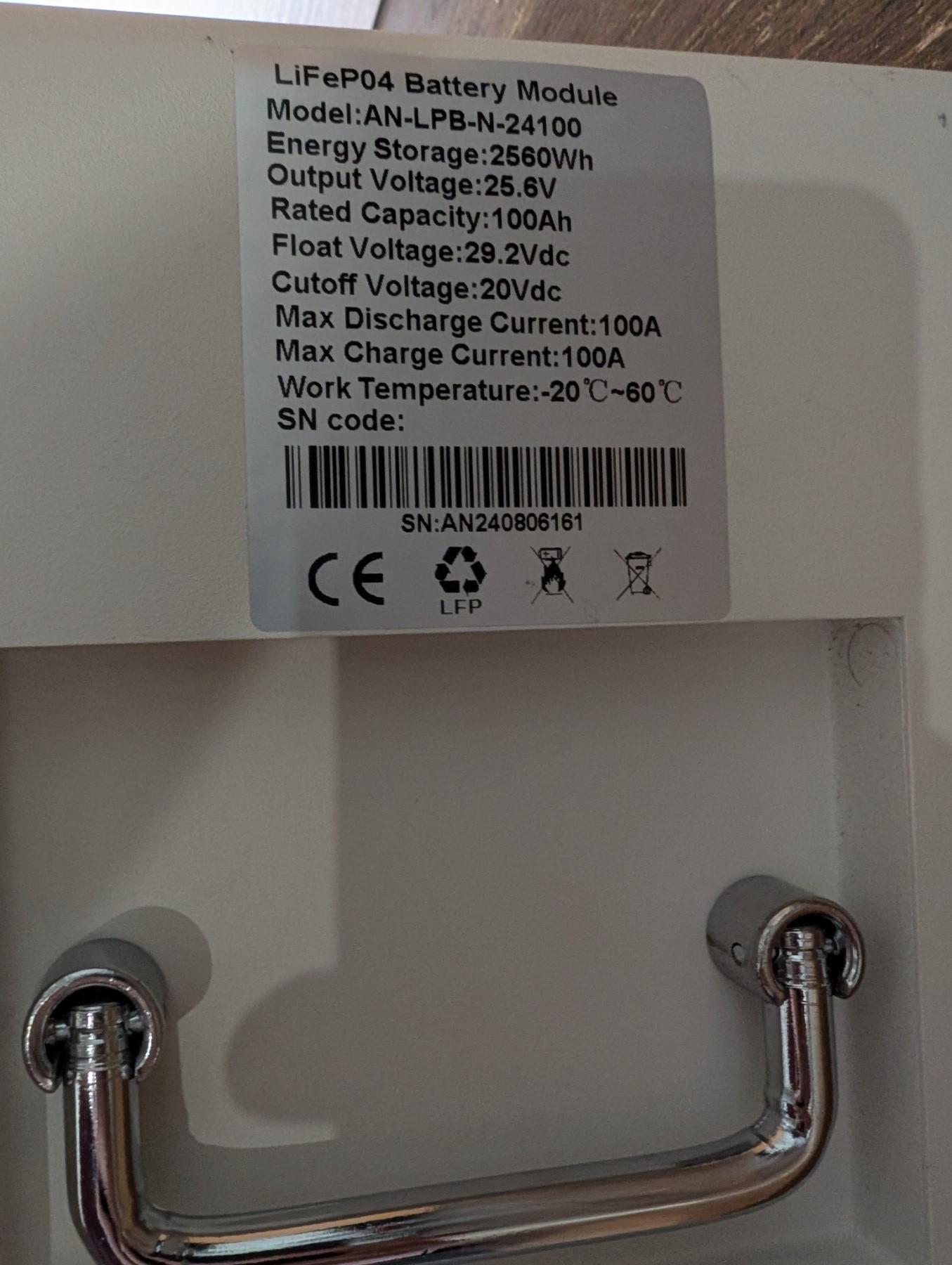 Батарея літієва Anern AN-LPB-N-24100 LiFePO4 (24686997) - фото 4