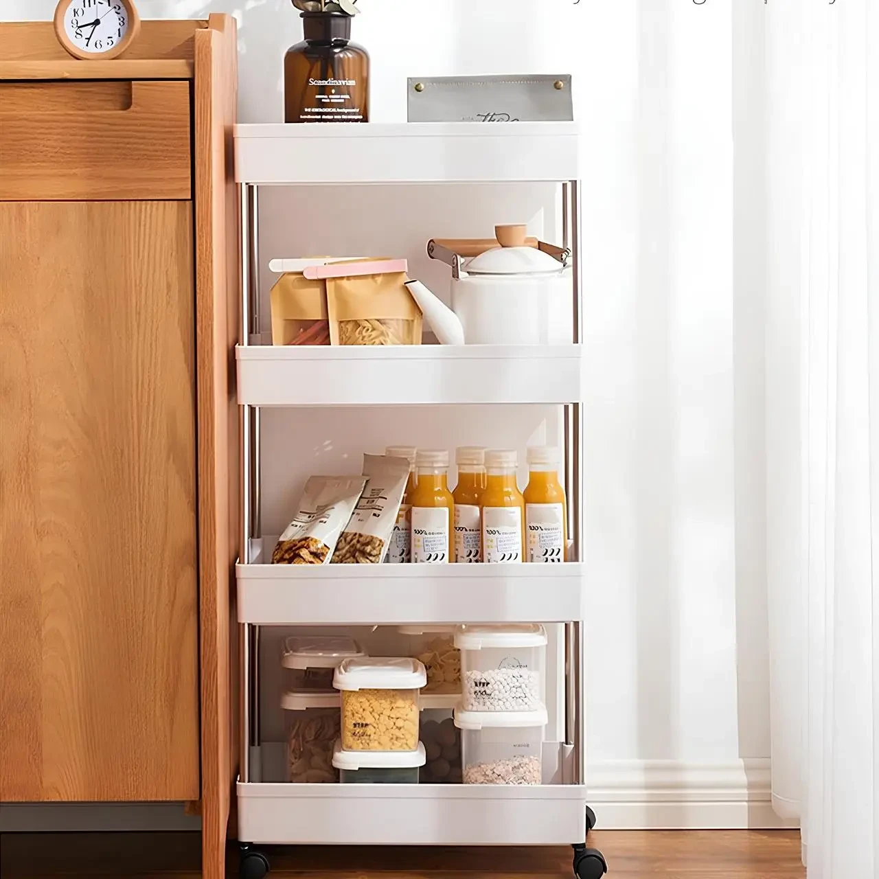 Стелаж на коліщатках Bathroom Rack 4 рівні 87х38х13 см (BRA8738) - фото 3