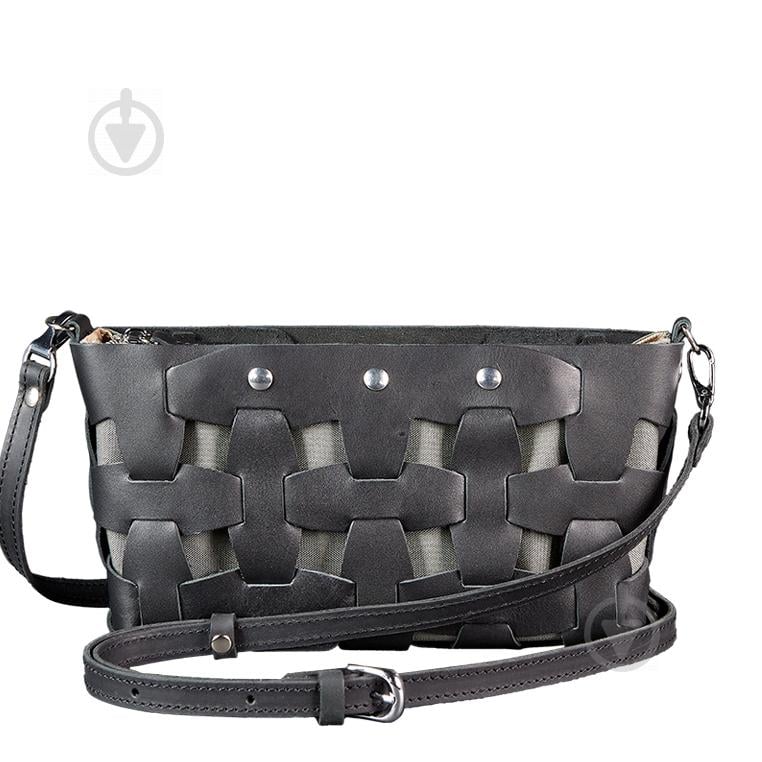 Шкіряна жіноча плетена сумка Пазл S Чорна Krast (BN-BAG-31-g)