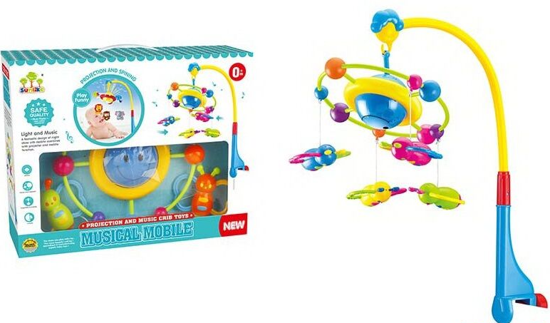 Мобіль TK Group Карусель SL 81016 A/18 3 режими/4 підвіски-брязкальця/проектор/колискова мелодія/на батарейках/в коробці (25442543)