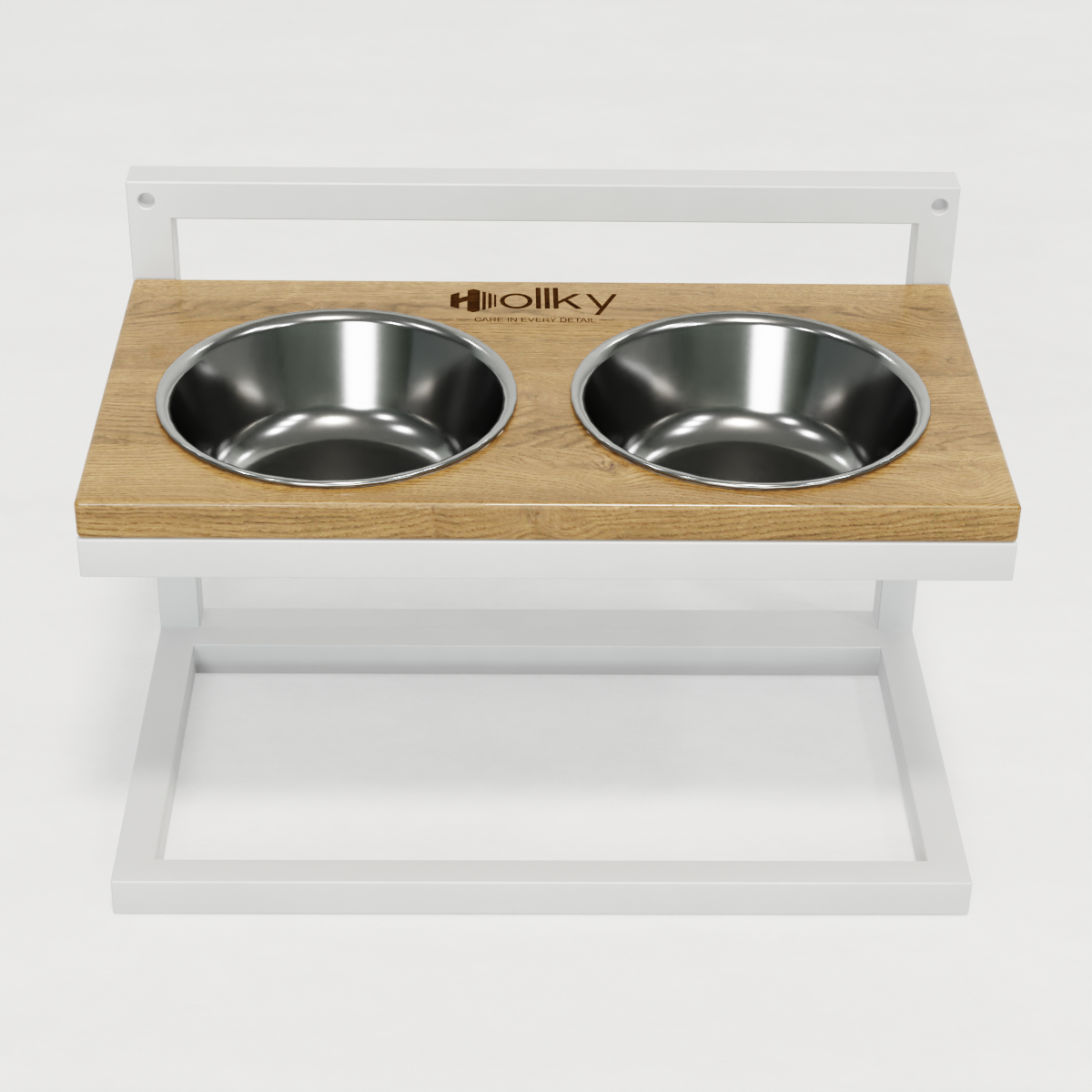 Миски на регульованій підставці для середніх собак Hollky Flex M 2х0,85 л (FM-422530-WHNT) - фото 5 Миски на регульованій підставці для середніх собак Hollky Flex M 2х0,85 л (FM-422530-WHNT) - фото 5