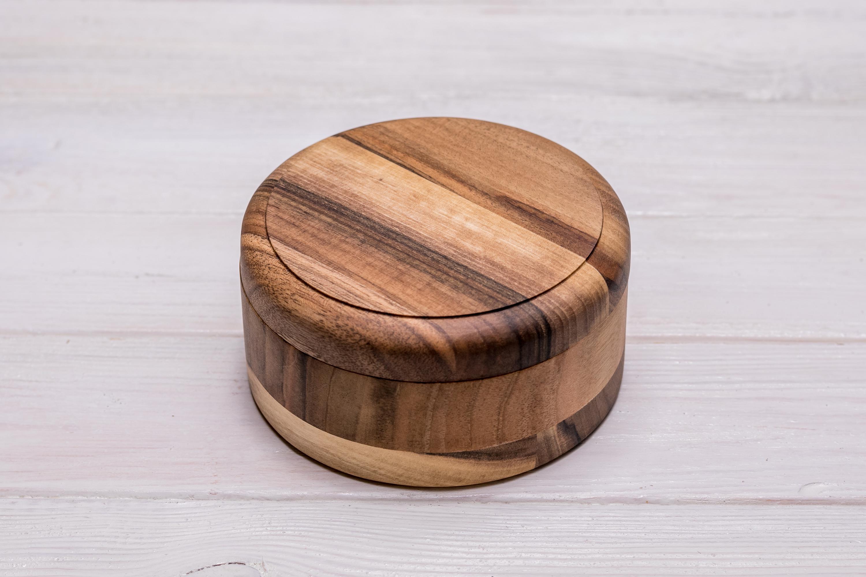 Шкатулка EcoWalnut деревянная круглая для украшений (EB-7) - фото 8