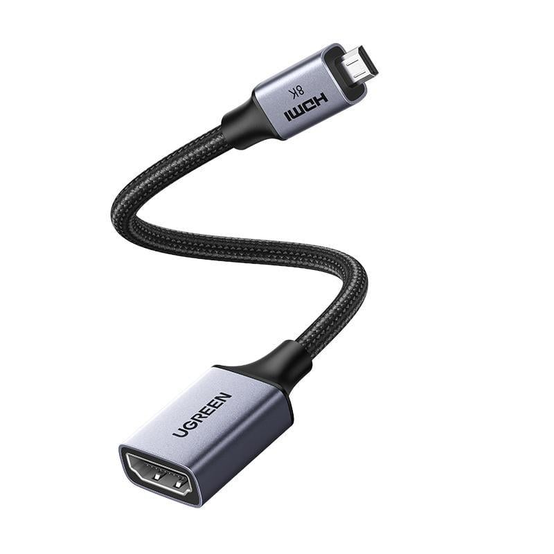 Переходник двунаправленный UGREEN HD182 Micro HDMI/HDMI 0,2 м 8K Черный (55420)