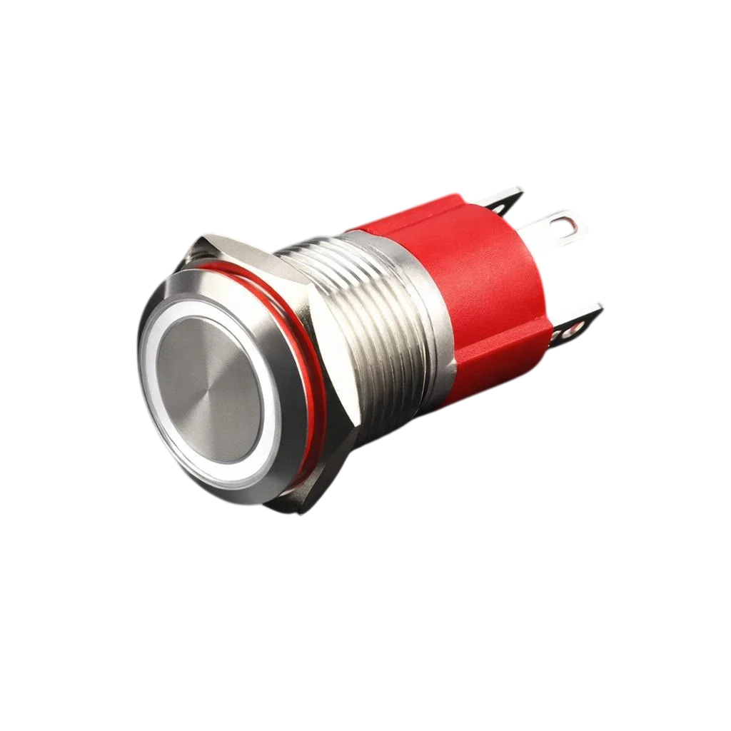 Кнопка питания DC 12-24V 10A подсветка White Ring с фиксатором IP65 под монтаж 19 мм (00-00030033) Кнопка питания DC 12-24V 10A подсветка White Ring с фиксатором IP65 под монтаж 19 мм (00-00030033)