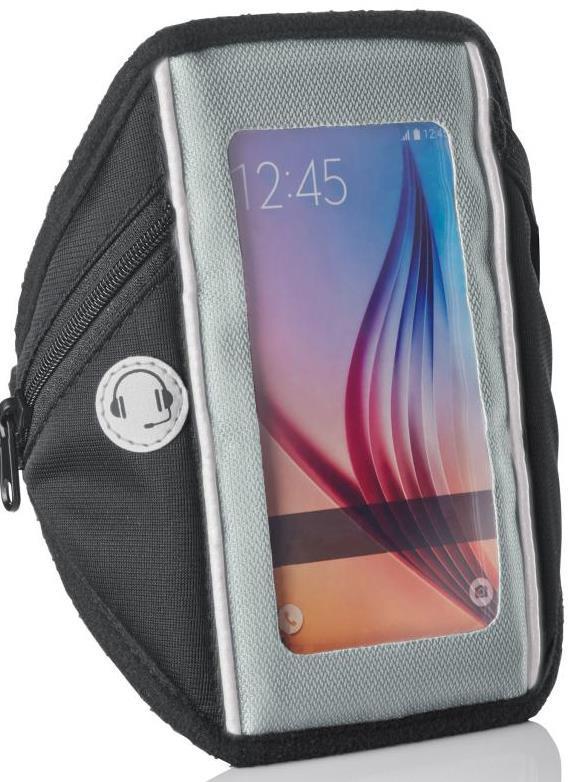 Сумка-чохол для смартфону на руку для бігу Crivit IAN278802 Чорний із сірим