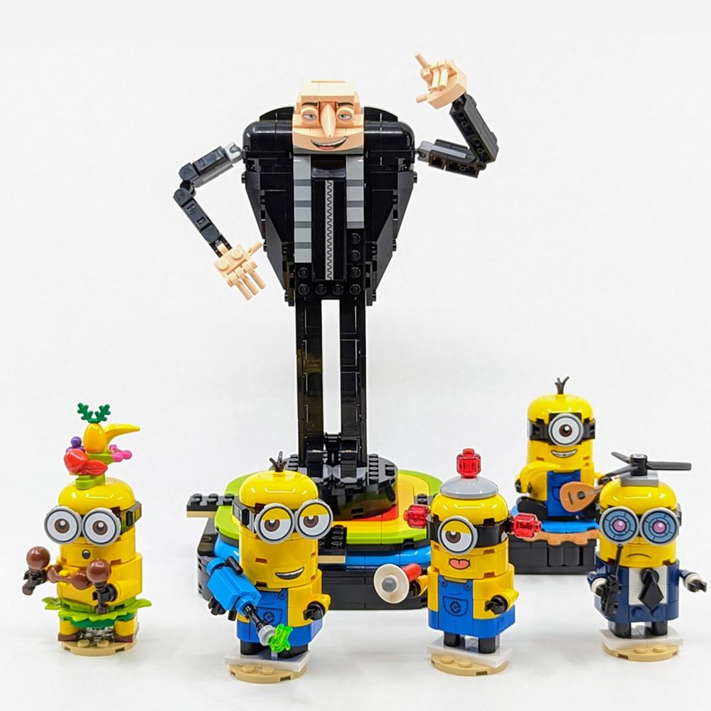 Конструктор Гадкий Я Gru и Minions Грю и миньоны из кубиков 839 деталей