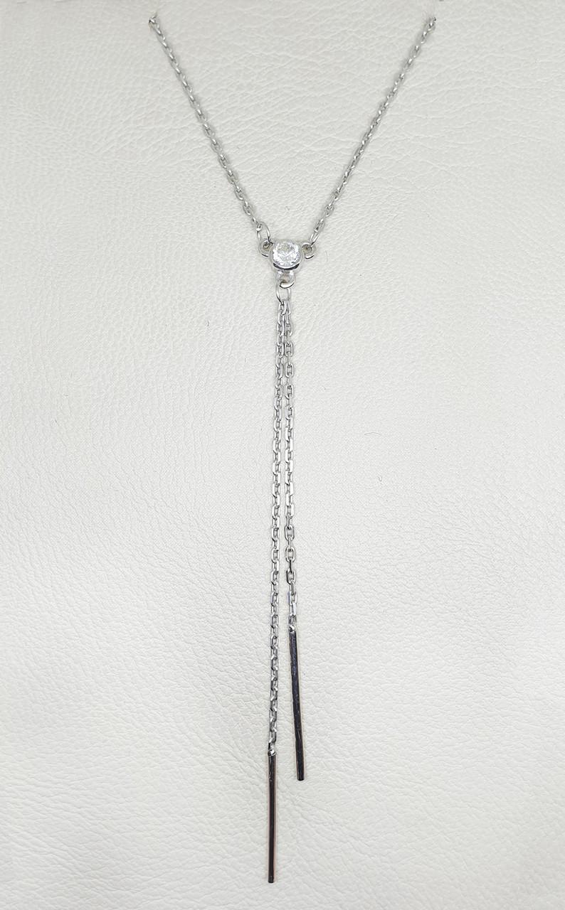 Колье серебряное с кубическим цирконием 45 см 2,88 г