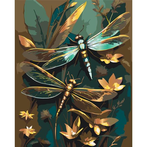 Картина по номерам ART CRAFT Блестящие стрекозы с металлизированными красками 40х50 см (11599-AC)