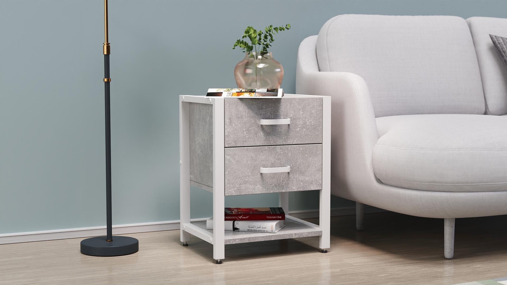 Тумба универсальная Ferrum-decor Вивьен ДСП 16 мм 2/1 50x41x40 белый/Бетон (FRD-106927)