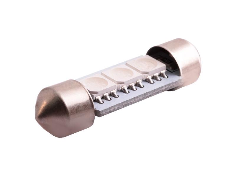Автомобильная лампа светодиодная LEDUA S85 36 мм 3 SMD 5050 12V Зеленый (520)
