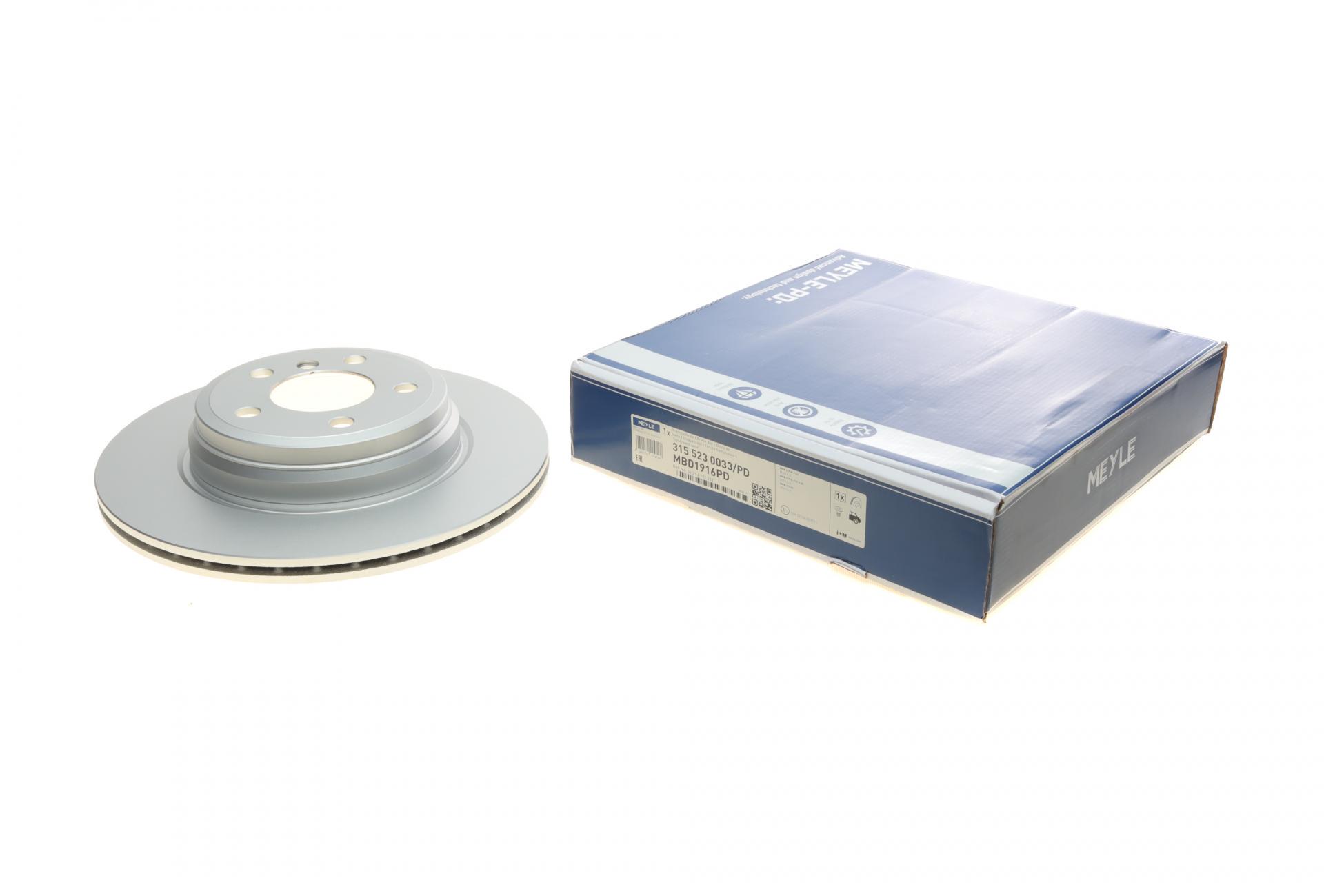 Диск тормозной задний Meyle для BMW 3 F30/F31/ 4 F32/F36 11- B58/N55/N57 330x20 мм (315 523 0033/PD)