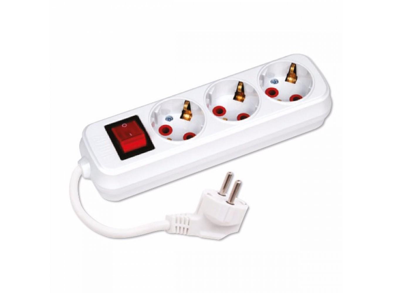 Подовжувач HOROZ ELECTRIC з заземленням та вимикачем 3/5 м 3х1 мм2 16A 250V (200-305-302-1)