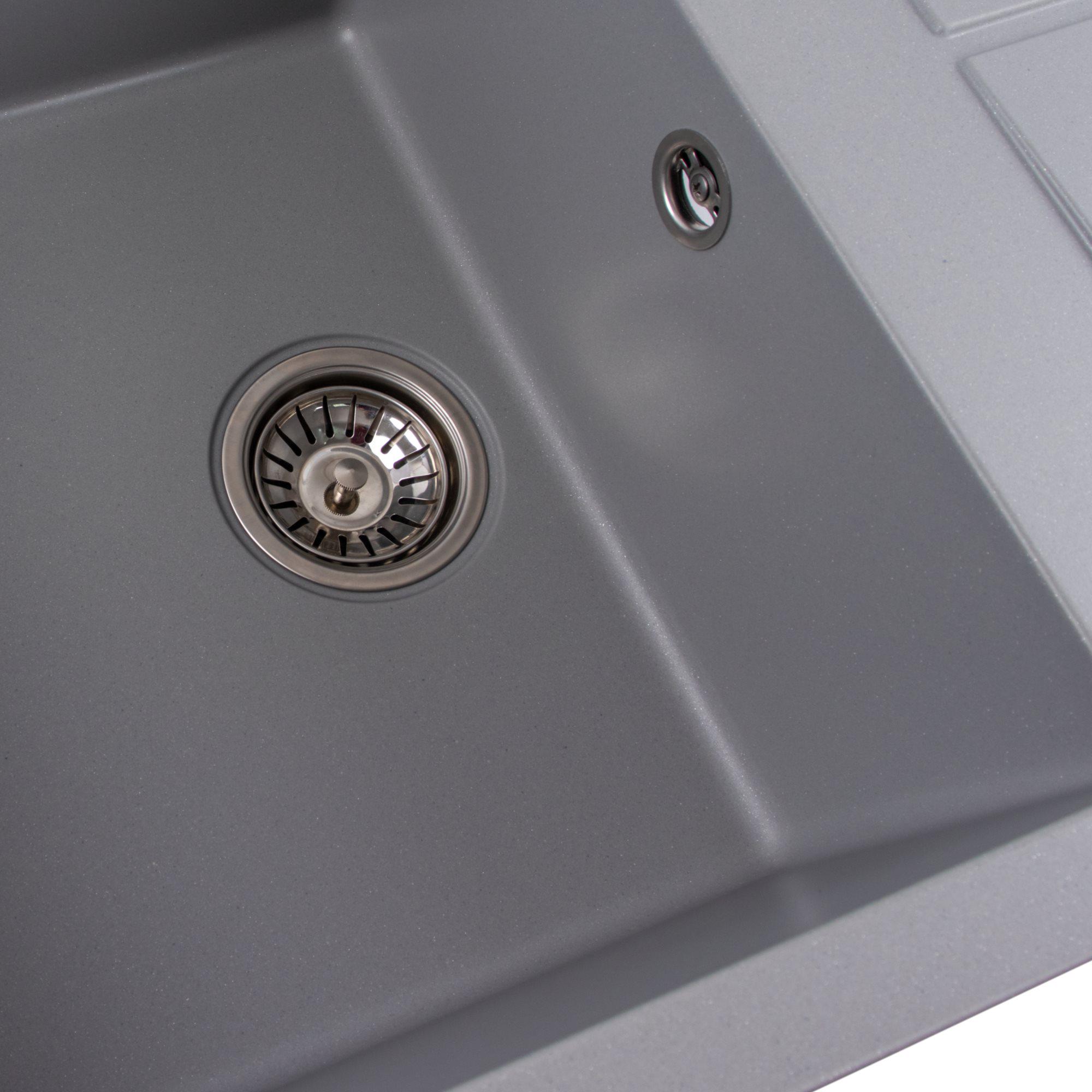 Мийка для кухні гранітна Platinum 7950 Selena матова Сірий металік - фото 5 Мийка для кухні гранітна Platinum 7950 Selena матова Сірий металік - фото 5