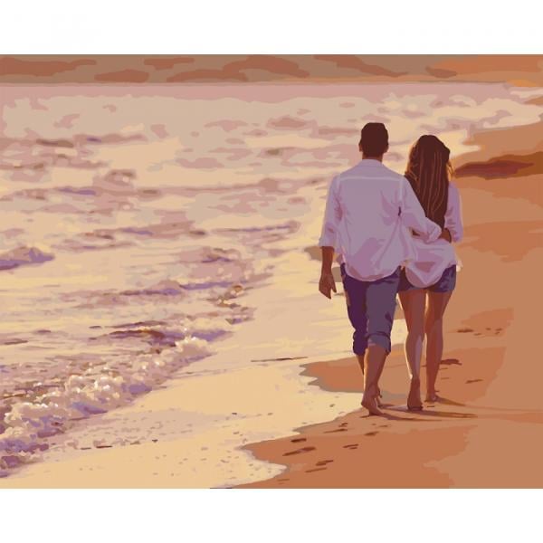 Картина по номерам Идейка Люди Вечерний променад 40х50 см в термопакете (КНО4704-mt)