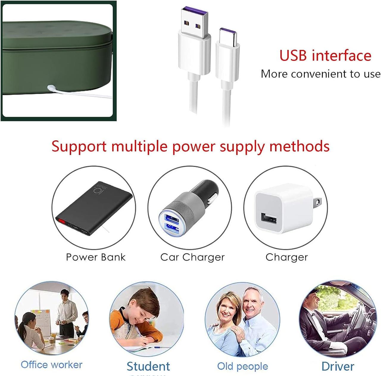 Ланч-бокс WarmBox з підігрівом від USB 0,8 л Зелений (2437200906) - фото 4 Ланч-бокс WarmBox з підігрівом від USB 0,8 л Зелений (2437200906) - фото 4